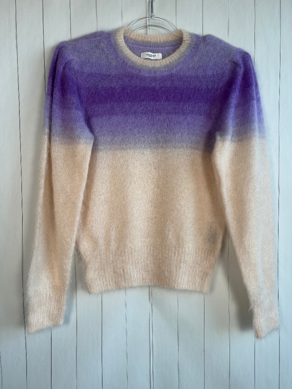 Isabel Marant Etoile size 40 medium knit sweater Kid mohair wool purple ombre